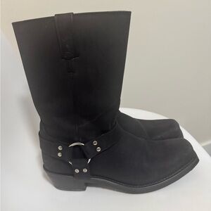 Old West Black Leather Boots